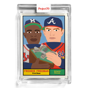 Freddie Freeman Hank Aaron 2021 Topps Project70 by Keith Shore #178 - Print Run: 1490