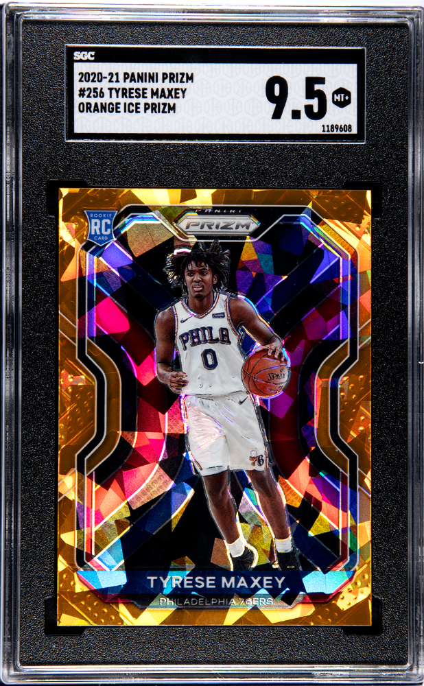 Tyrese Maxey 2020-21 Prizm Orange Ice Prizm SGC 9.5 RC