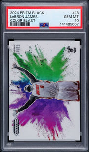 LeBron James 2024 Panini Prizm Black Color Blast PSA 10