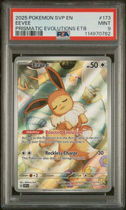 Eevee Pokemon Scarlet & Violet Prismatic Evolutions ETB Blackstar Promo 173 PSA 9