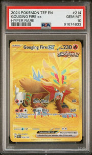 Gouging Fire ex 2024 Pokemon Temporal Forces Hyper rare #214/162 PSA 10