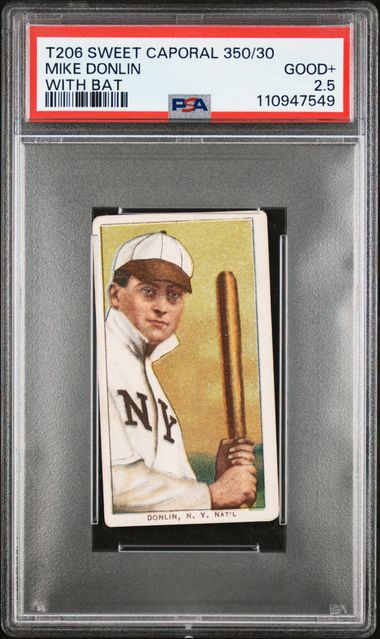 Mike Donlin 1910 Sweet Caporal T206 With Bat PSA 2.5