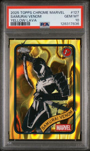 Samurai Venom 2025 Topps Chrome Yellow Lava PSA 10