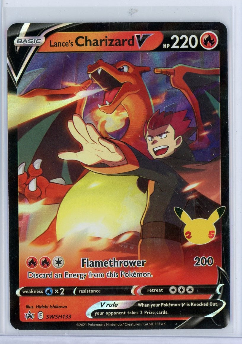 Lance's Charizard V Pokémon Celebrations Black Star Promo #SWSH133
