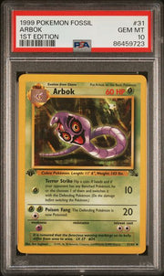 Arbok Pokemon Fossil 1st Edition PSA 10