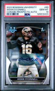 Aidan O'Connell 1st Bowman Chrome University autograph PSA 10