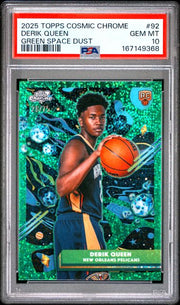 Derik Queen 2025 Topps Cosmic Chrome Green Space Dust Rookie #'d 28/75 PSA 10