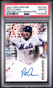 Pete Alonso 2022 Topps Pristine autograph refractor #'d 60/99 PSA 10