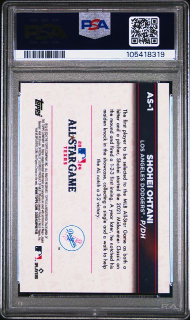 Shohei Ohtani 2024 Topps All Star Game Fan Fest Wrapper Redemption PSA 9