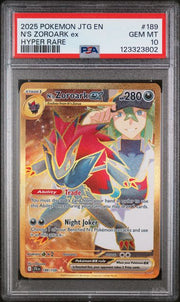 N's Zoroark ex 2025 Pokemon Journey Together Hyper Rare #189/159 PSA 10