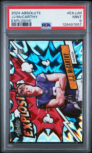 JJ McCarthy 2024 Panini Absolute Explosive rookie card PSA 9