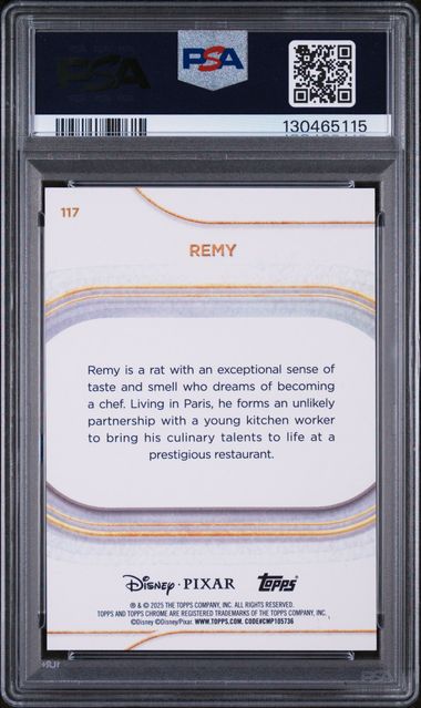 Remy 2025 Topps Chrome Disney Orange Refractor #'d 16/25 PSA 10