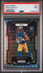 Puka Nacua 2023 Panini Silver Pandora Prizm #'d 344/400 PSA 9