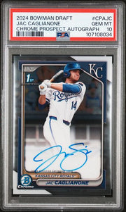 Jac Caglianone 2024 1st Bowman Draft Chrome autograph PSA 10