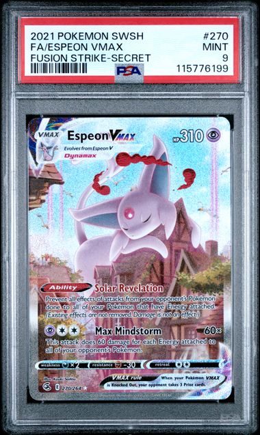 Espeon VMAX 2021 Pokemon Fusion Strike secret rare #270/264 PSA 9