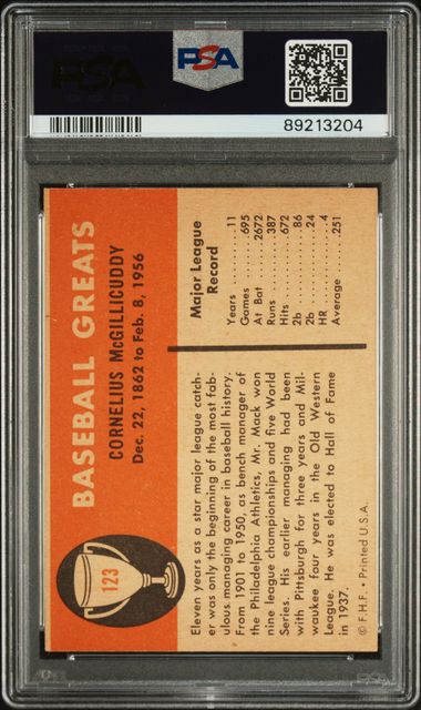 Connie Mack 1961 Fleer #123 PSA 8