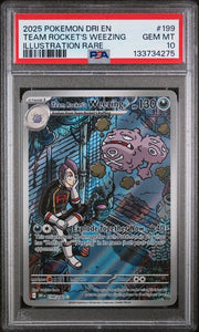 Team Rocket's Weezing 2025 Pokemon Destined Rivals Illustration rare #199/182 PSA 10