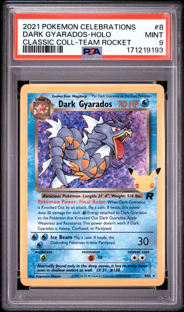 Dark Gyarados Pokemon Celebrations Classic Coll. holo #8/82 PSA 9