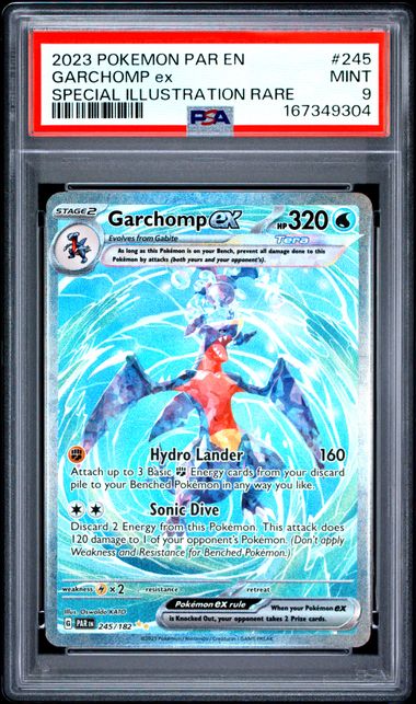 Garchmop ex Pokémon Paradox Rift Special Illustration Rare #245/182 PSA 9
