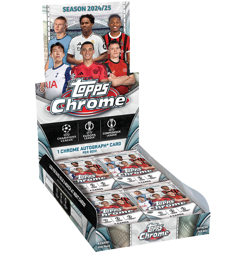 2024-25 Topps UEFA Club Competitions Chrome Soccer Hobby 12 Box Case