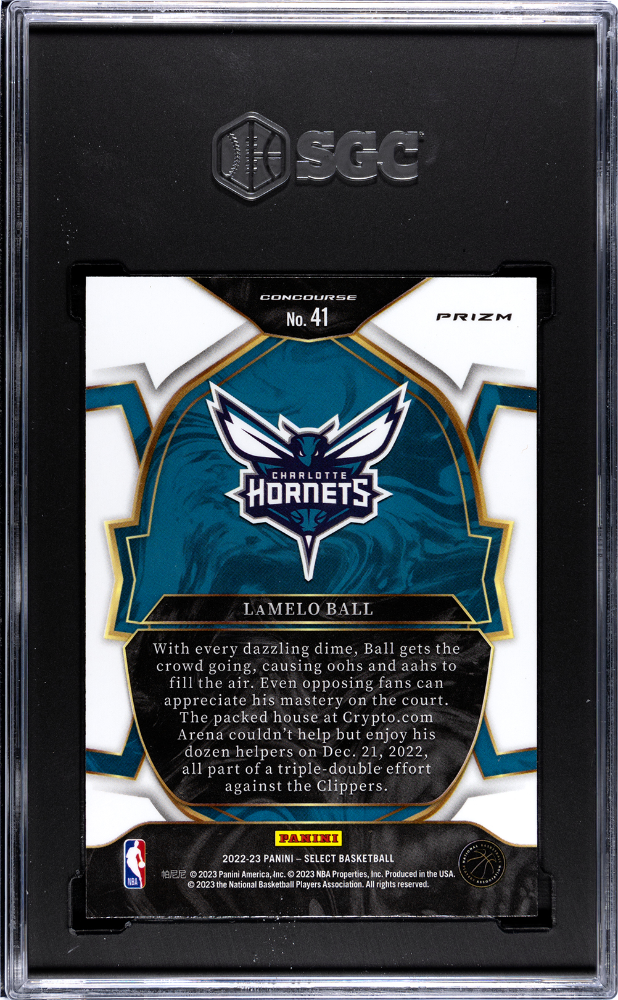 LaMelo Ball 2022-23 Select Concourse Tri-Color Prizm SGC 9.5