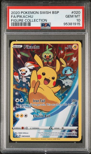 Pikachu Full-Art 2020 Pokemon SWSH Figure Collection Promo #SWSH020 PSA 10