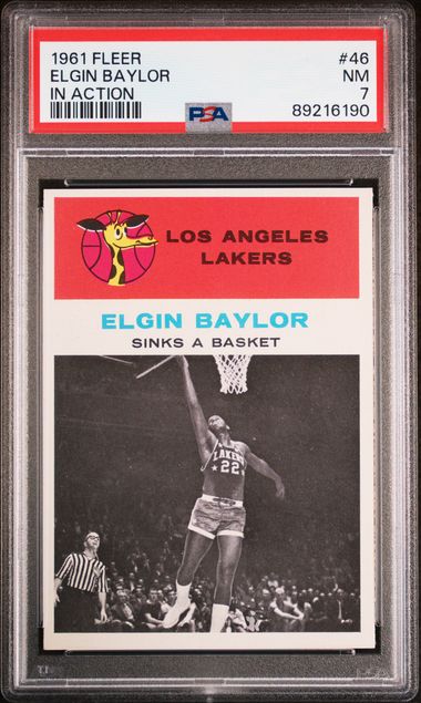 Elgin Baylor In Action 1961 Fleer #46 PSA 7