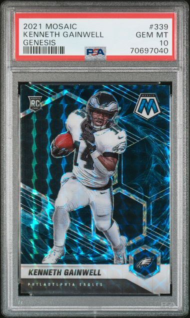 Kenneth Gainwell 2021 Panini Mosaic Genesis Rookie Card PSA 10