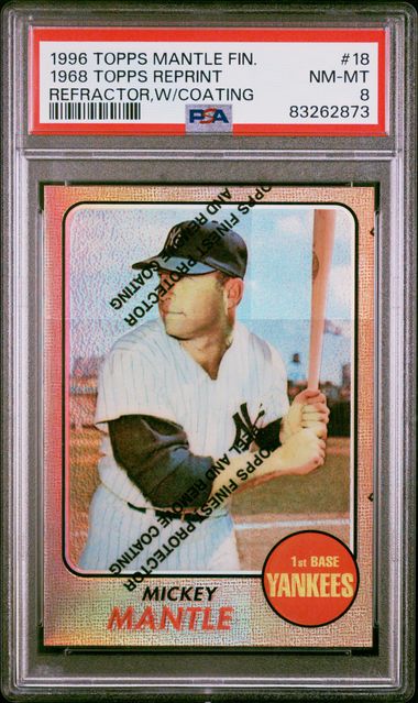 Mickey Mantle 1996 Topps Mantle Commemorative Set '68 Refractor w/ Coating PSA 8