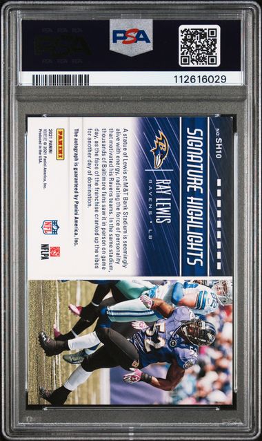 Ray Lewis 2024 Signature Highlights PSA 8