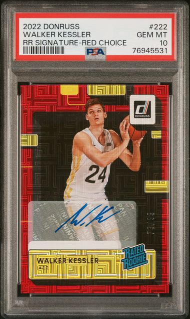 Walker Kessler 2022 Donruss Rated Rookie Signature - Red Choice #'d 73/99 PSA 10