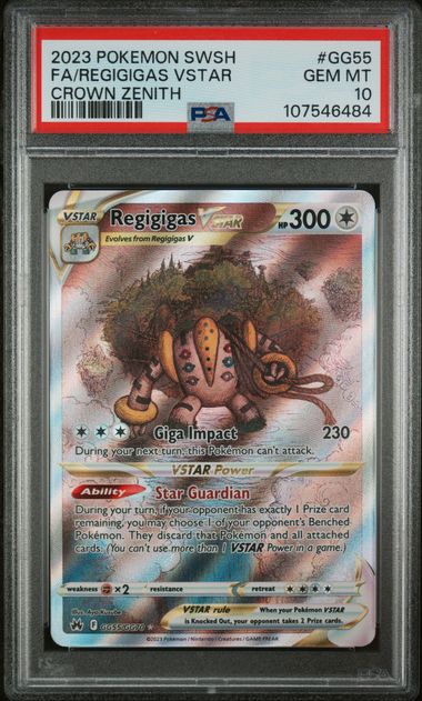 2023 Pokémon  Crown Zenith Full Art/Regigigas Vstar GG55 PSA 10