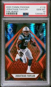 Jonathan Taylor 2020 Panini Phoenix Fire Burst RC PSA 10