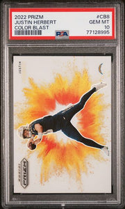 Justin Herbert 2022 Panini Prizm Color Blast PSA 10