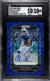 Alec Pierce 2022 Panini Prizm Blue Shimmer Rookie Autograph 