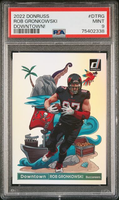 Rob Gronkowski 2022 Panini Donruss Downtown PSA 9