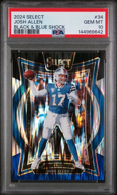 Josh Allen 2024 Panini Select Black & Blue Shock PSA 10