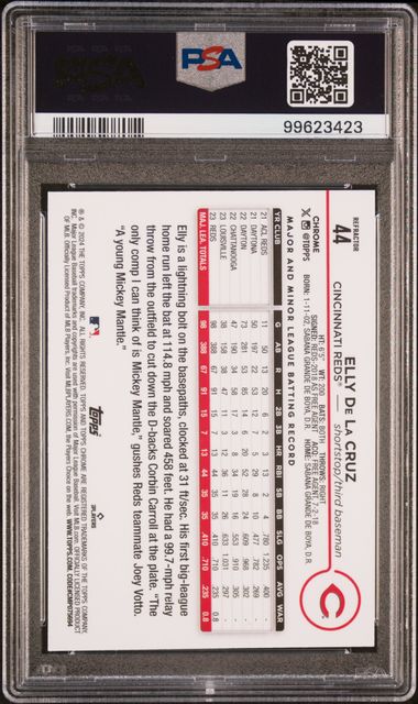 Elly De La Cruz 2024 Topps Chrome Refractor RC PSA 9