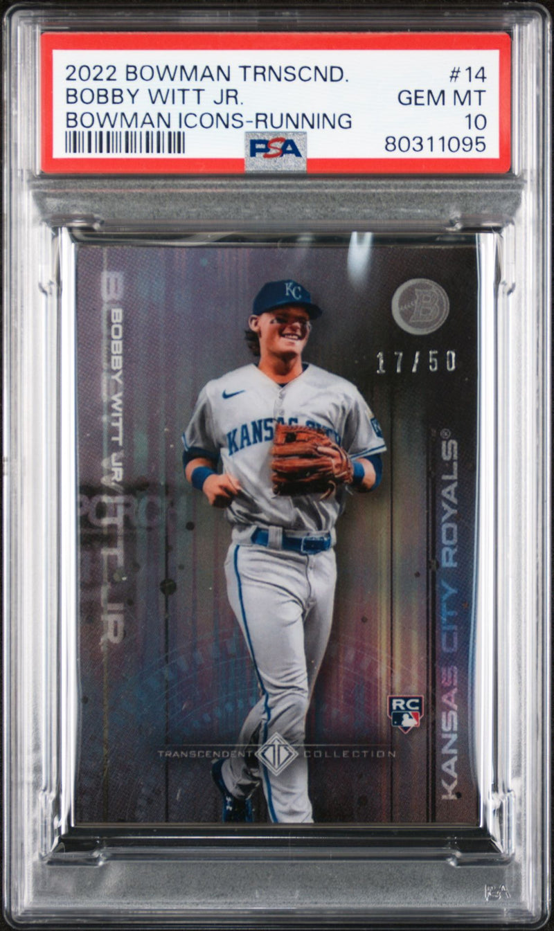 Bobby Witt Jr. 2022 Bowman Transcendent Collection Bowman Icons /50 Running PSA 10