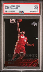 LeBron James 2003 Upper Deck #301 rookie card PSA 9