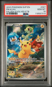 Pikachu Pokémon Paldea Evolved Black Star Promo #027 PSA 10