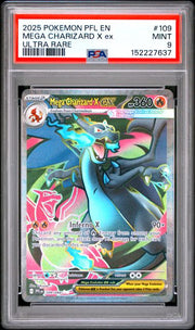 Mega Charizard X ex 2025 Pokemon Phantasmal Flames Ultra rare #109/094 PSA 9