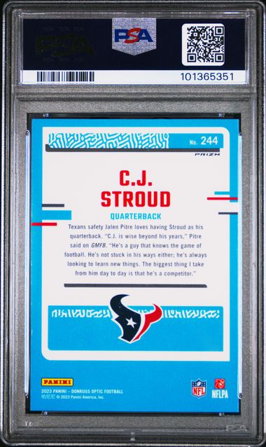 CJ Stroud 2023 Donruss Optic Rated Rookie Stars PSA 10