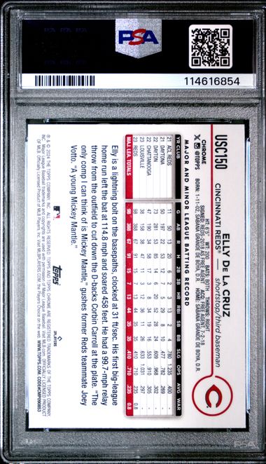 Elly De La Cruz 2024 Topps Chrome Update Variation SP #USC150 PSA 9 RC