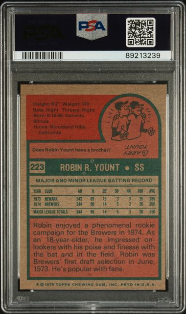 Robin Yount 1975 Topps 