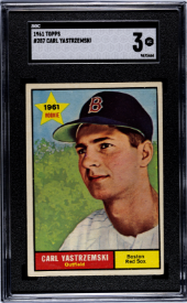 Carl Yastrzemski 1961 Topps Rookie Card SGC 3
