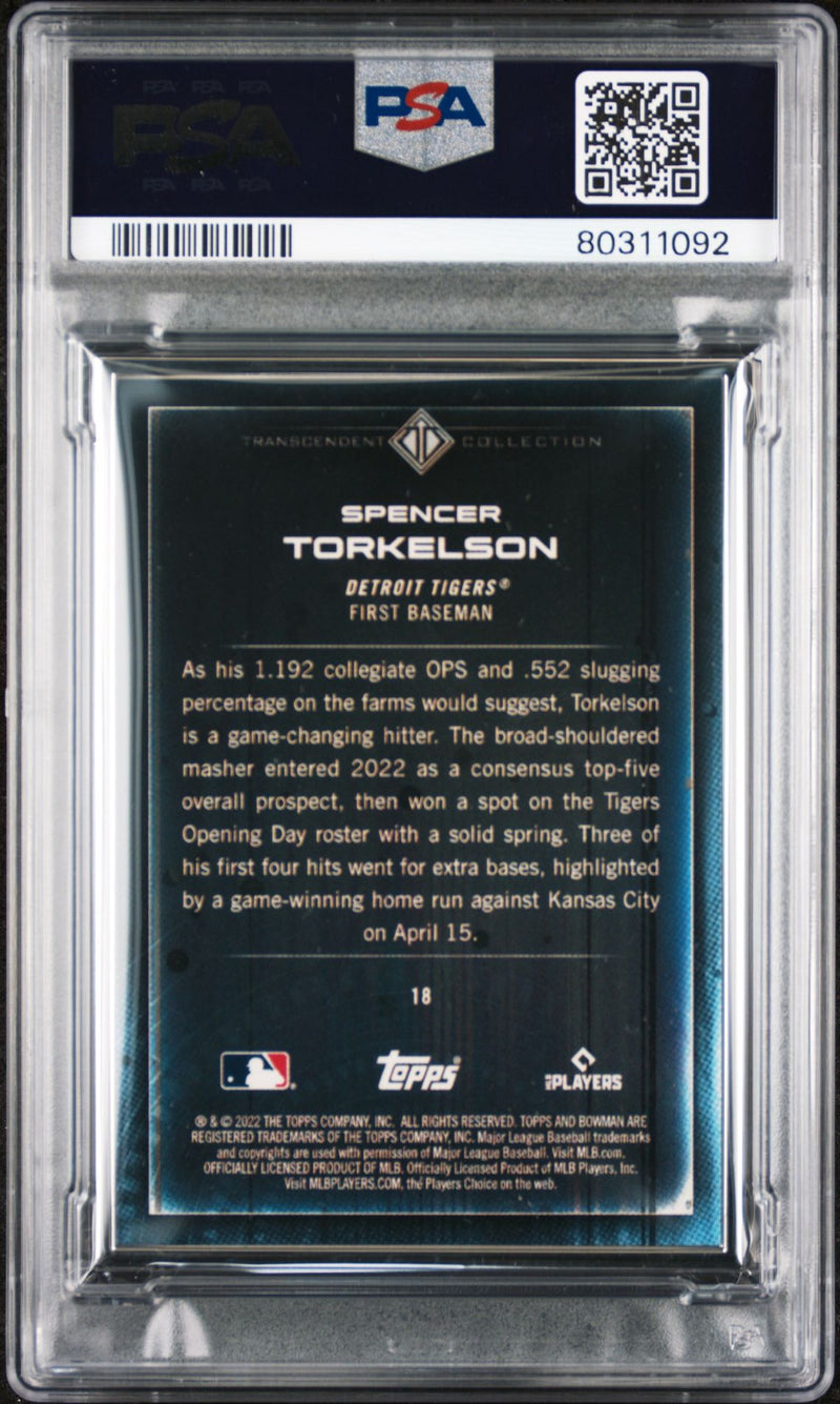 Spencer Torkelson 2022 Bowman Transcendent Collection Bowman Icons /50 Fielding PSA 10