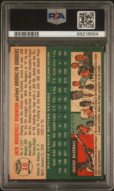 Jackie Robinson 1954 Topps #10 PSA 5.5