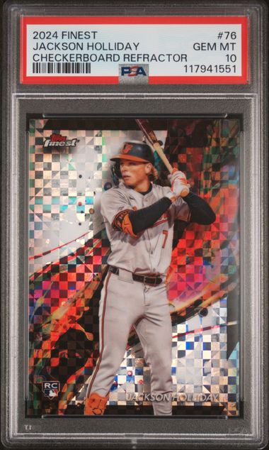 Jackson Holliday Topps Finest Checkerboard Refractor RC PSA 10