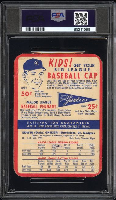 Duke Snider 1955 Stahl-Meyer PSA 1.5